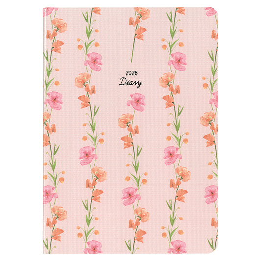 ハンディピック MILL Monthly FLEURS 2026年版ダイアリー A6 1ヶ月ブロック 48ページ ピンク
