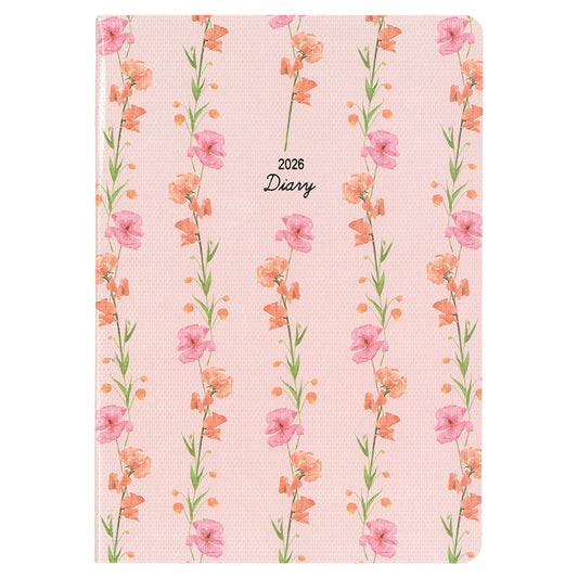 ハンディピック MILL Monthly FLEURS 2026年版ダイアリー B6 1ヶ月ブロック 48ページ ピンク