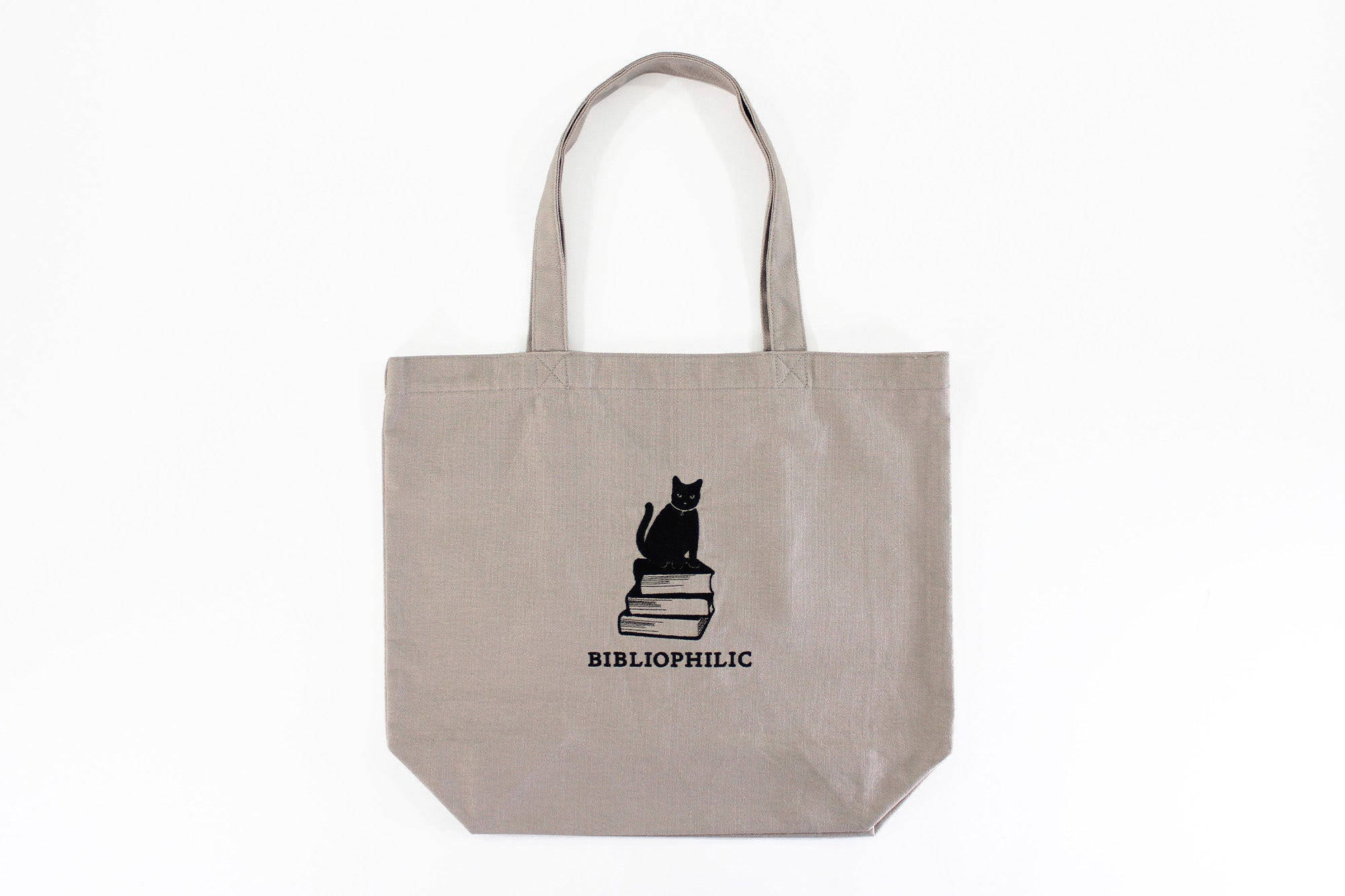 BIBLIOPHILIC CANVAS TOTE BAG L GREY