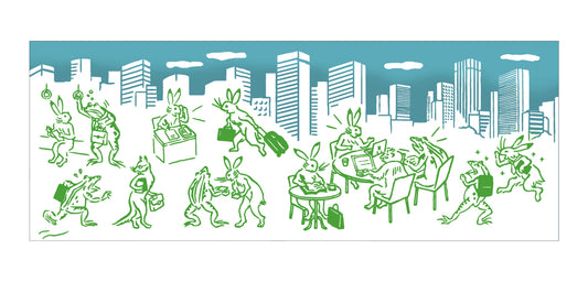 かまわぬ×丸善 オリジナル手拭 鳥獣フレッシャーズ